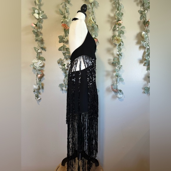 RASARIO Sequinned Fringe Dress in Crepe - Picture 9 of 15